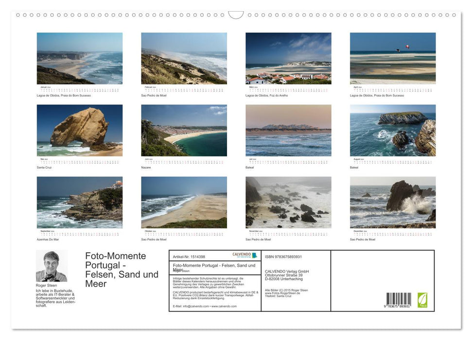 Foto-Momente Portugal - Felsen, Sand und Meer (CALVENDO Wandkalender 2024)