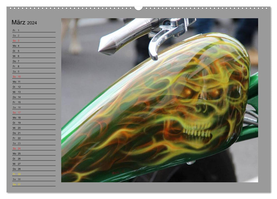 Harley Davidson - Airbrush (CALVENDO Wandkalender 2024)