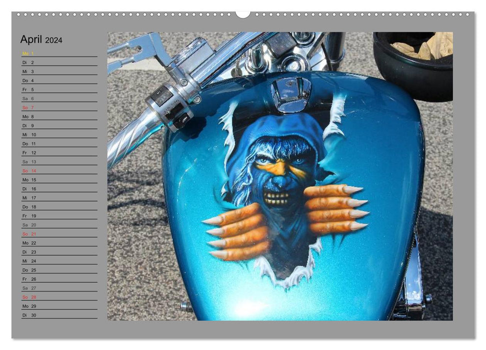 Harley Davidson - Airbrush (CALVENDO Wandkalender 2024)