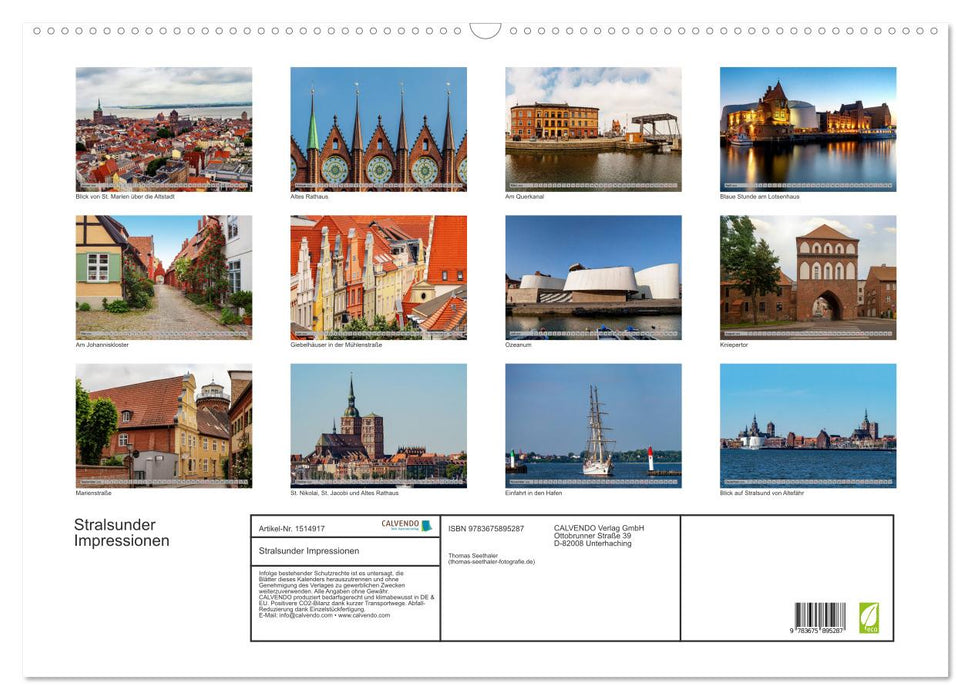 Stralsund impressions (CALVENDO wall calendar 2024) 