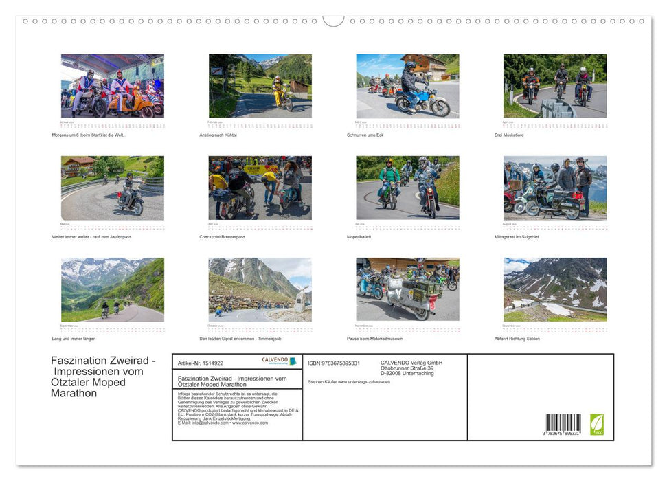 The fascination of two-wheelers - impressions from the Ötztal Moped Marathon (CALVENDO wall calendar 2024) 