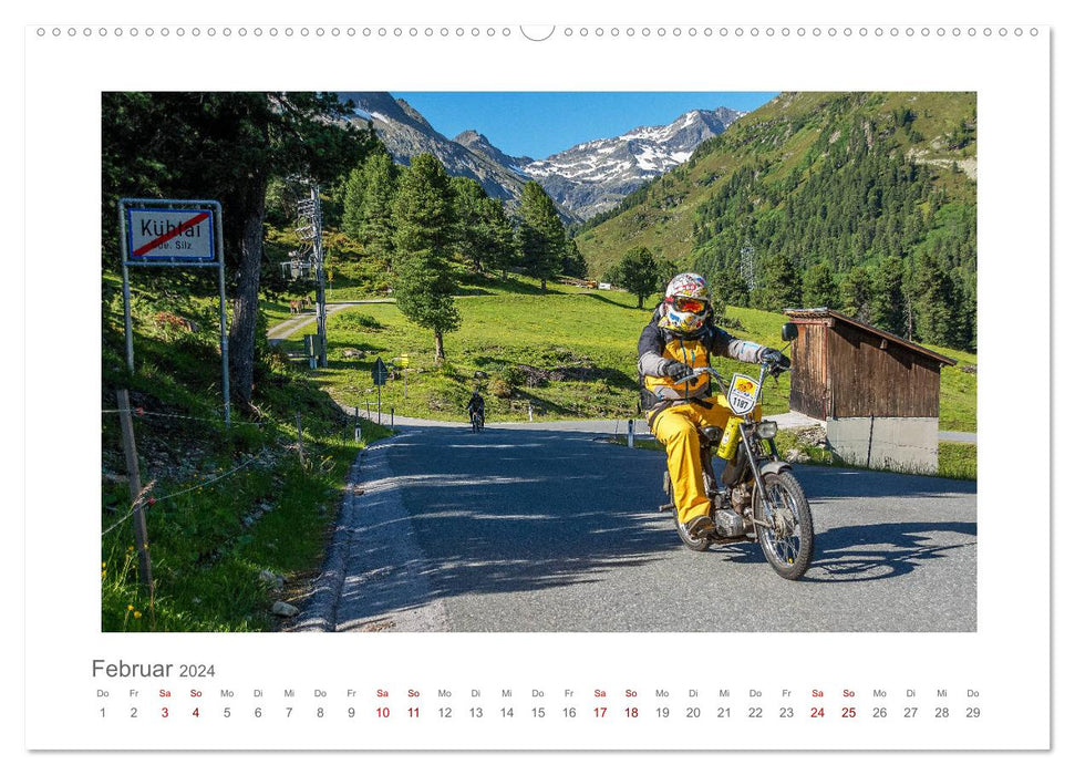 The fascination of two-wheelers - impressions from the Ötztal Moped Marathon (CALVENDO wall calendar 2024) 