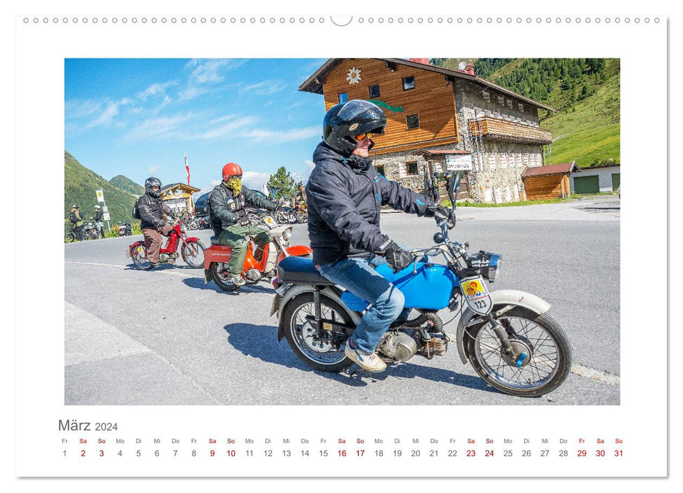 The fascination of two-wheelers - impressions from the Ötztal Moped Marathon (CALVENDO wall calendar 2024) 