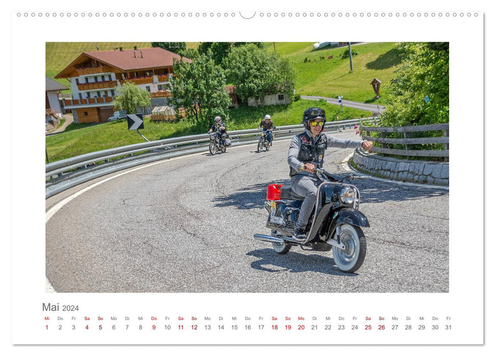 The fascination of two-wheelers - impressions from the Ötztal Moped Marathon (CALVENDO wall calendar 2024) 