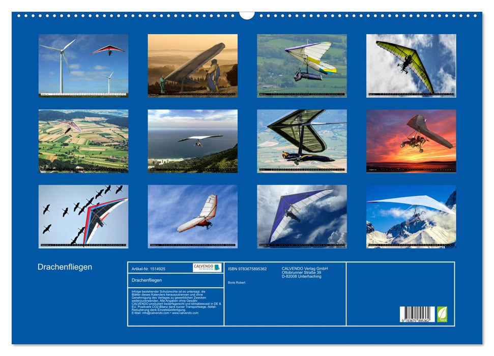 Drachenfliegen - Die Welt aus neuer Perspektive erleben (CALVENDO Wandkalender 2024)