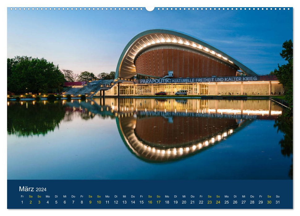 Berlin zur Blauen Stunde - 12 Berliner Sehenswürdigkeiten (CALVENDO Premium Wandkalender 2024)