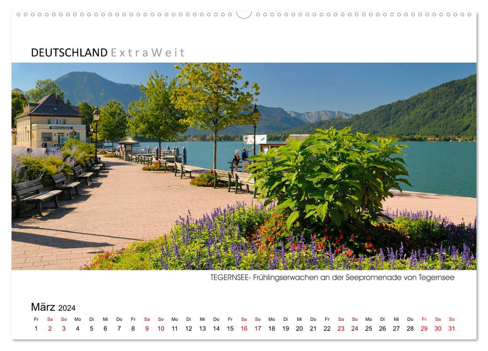 White-blue impressions of TEGERNSEE panoramic pictures (CALVENDO wall calendar 2024) 