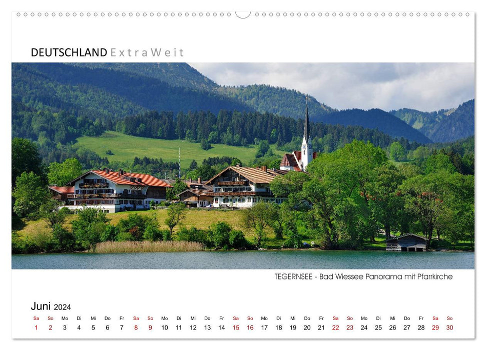 Weißblaue Impressionen vom TEGERNSEE Panoramabilder (CALVENDO Wandkalender 2024)