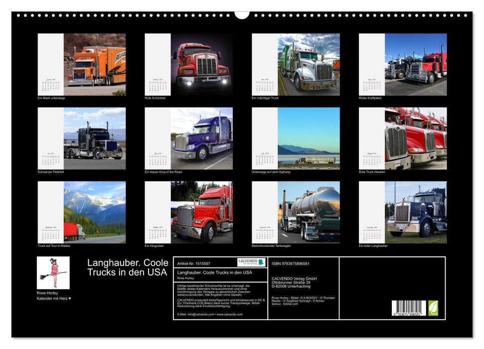 Langhauber. Coole Trucks in den USA (CALVENDO Wandkalender 2024)