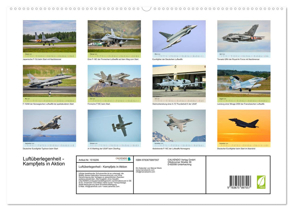 Air superiority - fighter jets in action (CALVENDO Premium Wall Calendar 2024) 