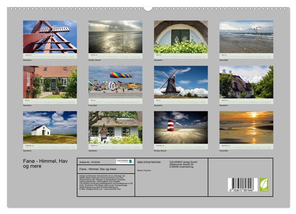 Fanø - Himmel, Hav og mere (CALVENDO Premium Wandkalender 2024)
