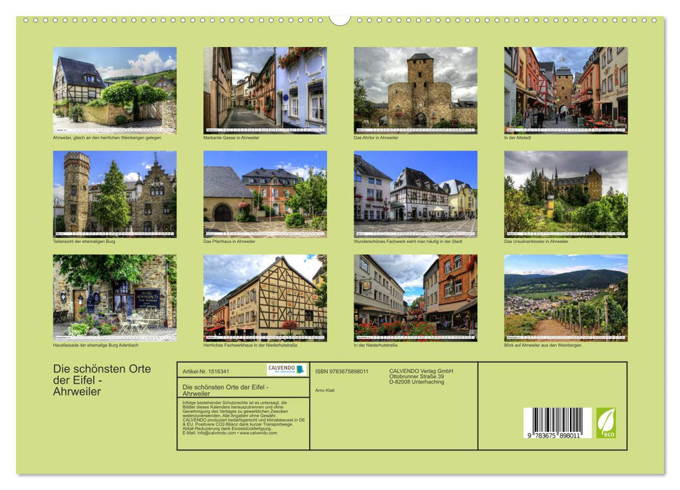 Die schönsten Orte der Eifel - Ahrweiler (CALVENDO Premium Wandkalender 2024)