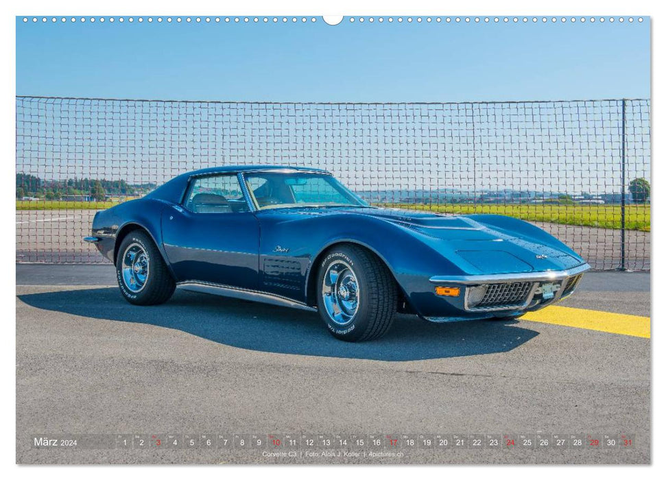 Corvette - The US Icon 2024 (CALVENDO Wall Calendar 2024) 