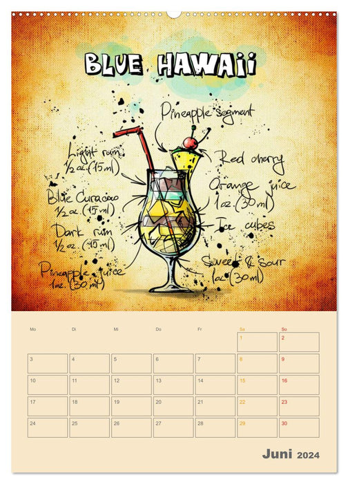 Coole Cocktails (CALVENDO Premium Wandkalender 2024)