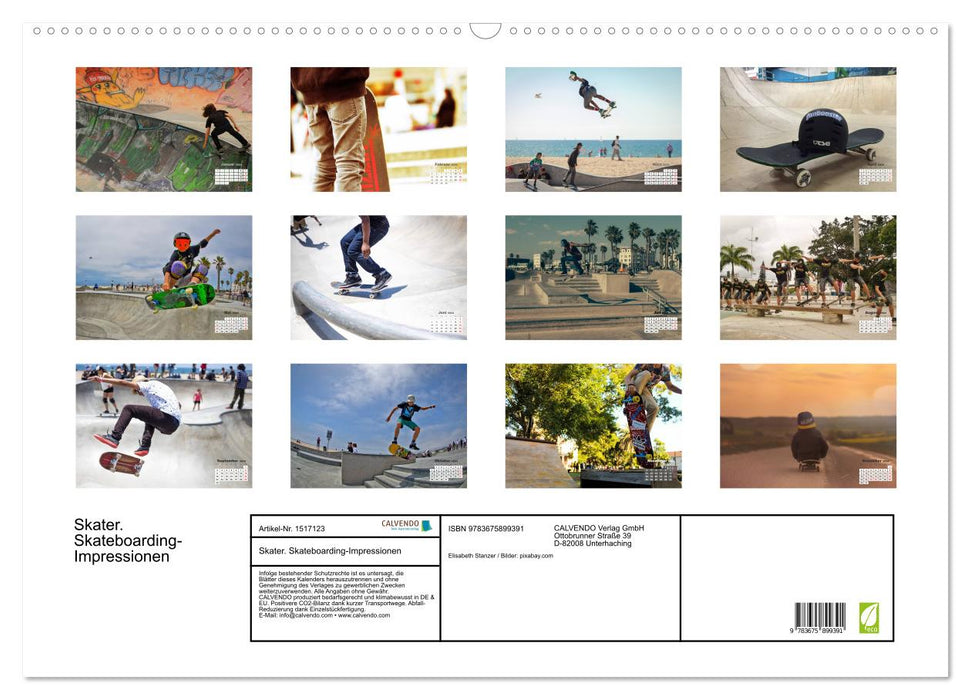 Skater. Skateboarding-Impressionen (CALVENDO Wandkalender 2024)