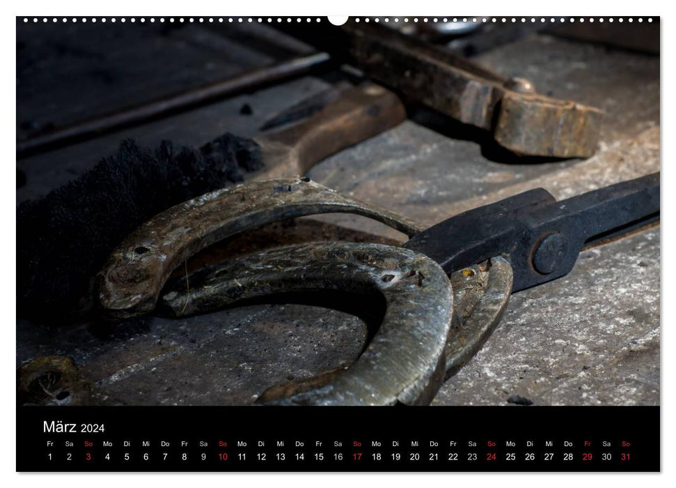 Hufschmiede - Impressionen eines alten Handwerks (CALVENDO Wandkalender 2024)