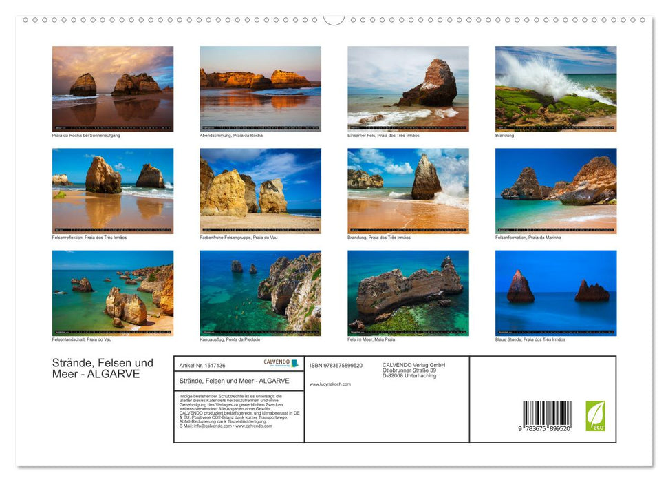 Strände, Felsen und Meer - ALGARVE 2024 (CALVENDO Premium Wandkalender 2024)