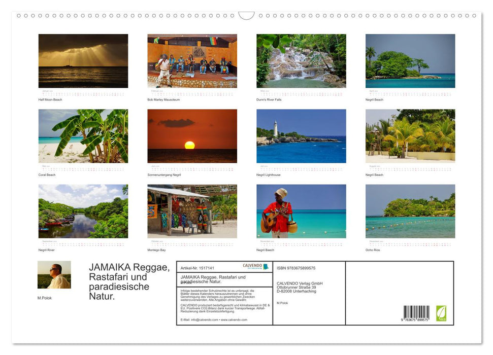 JAMAIKA Reggae, Rastafari und paradiesische Natur. (CALVENDO Wandkalender 2024)