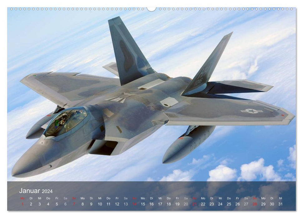 Air force. Fighter aircraft of the USA (CALVENDO Premium Wall Calendar 2024) 