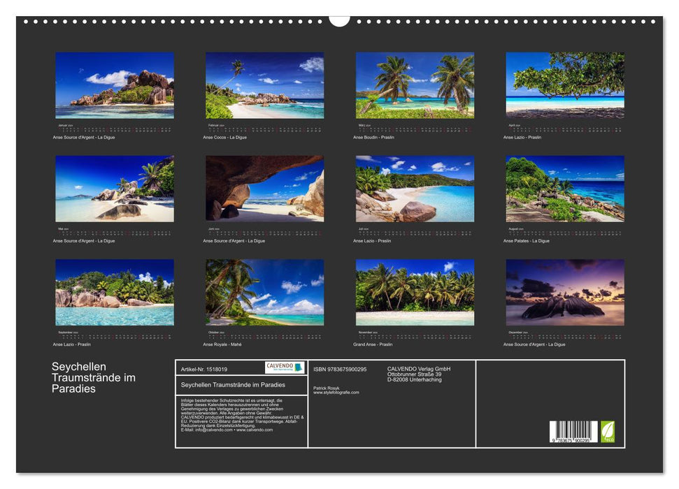 Seychellen Traumstrände im Paradies (CALVENDO Wandkalender 2024)
