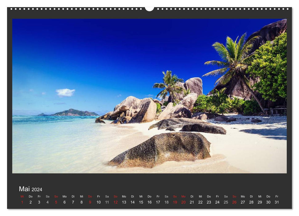 Des plages de rêve aux Seychelles au paradis (Calendrier mural CALVENDO 2024) 