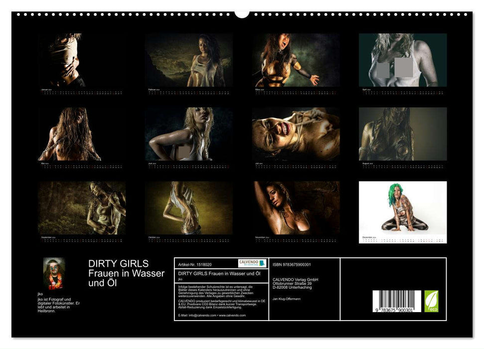 DIRTY GIRLS Frauen in Wasser und Öl (CALVENDO Premium Wandkalender 2024)