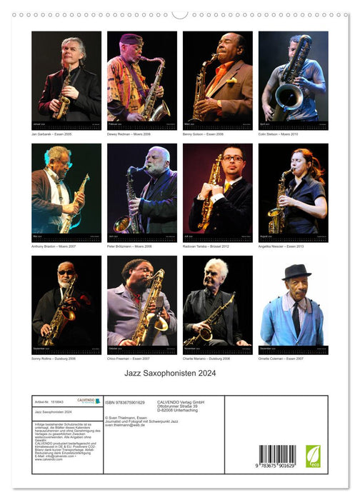 Jazz Saxophonisten 2024 (CALVENDO Premium Wandkalender 2024)