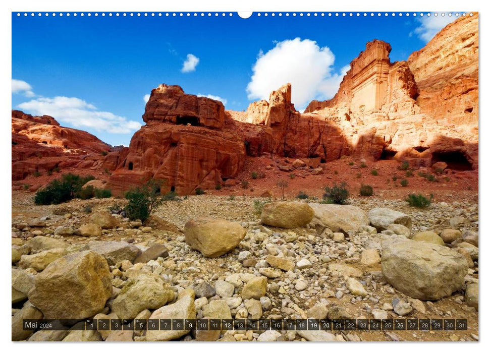 Jordanien – Felsenstadt Petra (CALVENDO Premium Wandkalender 2024)