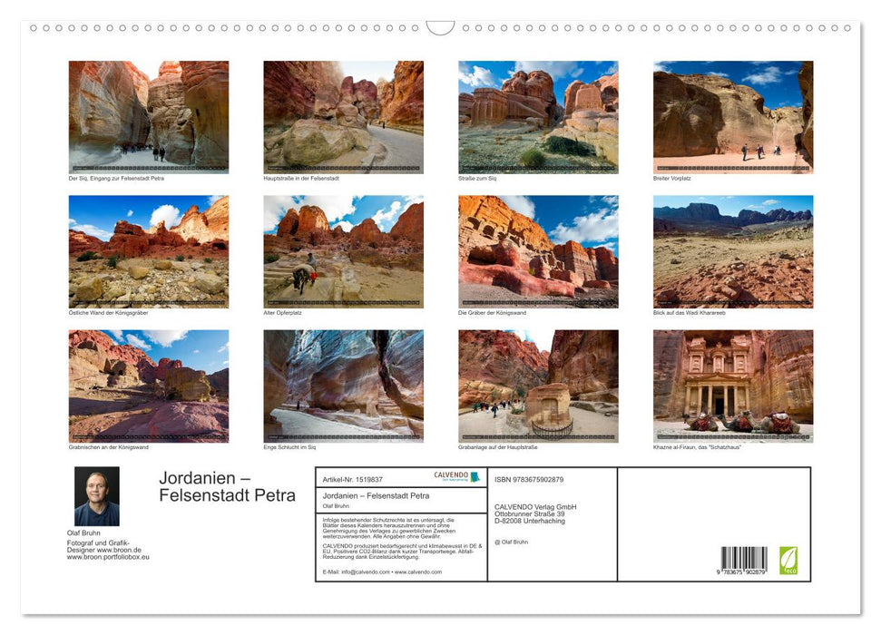 Jordanien – Felsenstadt Petra (CALVENDO Wandkalender 2024)