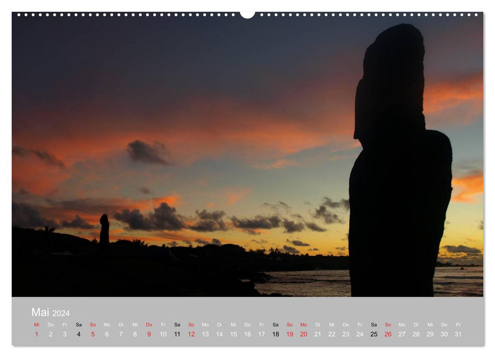 MOAI - steinerne Wächter der Osterinsel (CALVENDO Premium Wandkalender 2024)