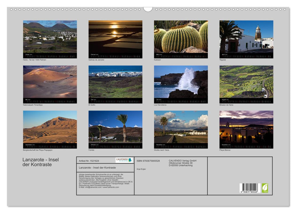 Lanzarote (CALVENDO Wandkalender 2024)