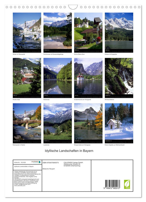 Idyllische Landschaften in Bayern (CALVENDO Wandkalender 2024)