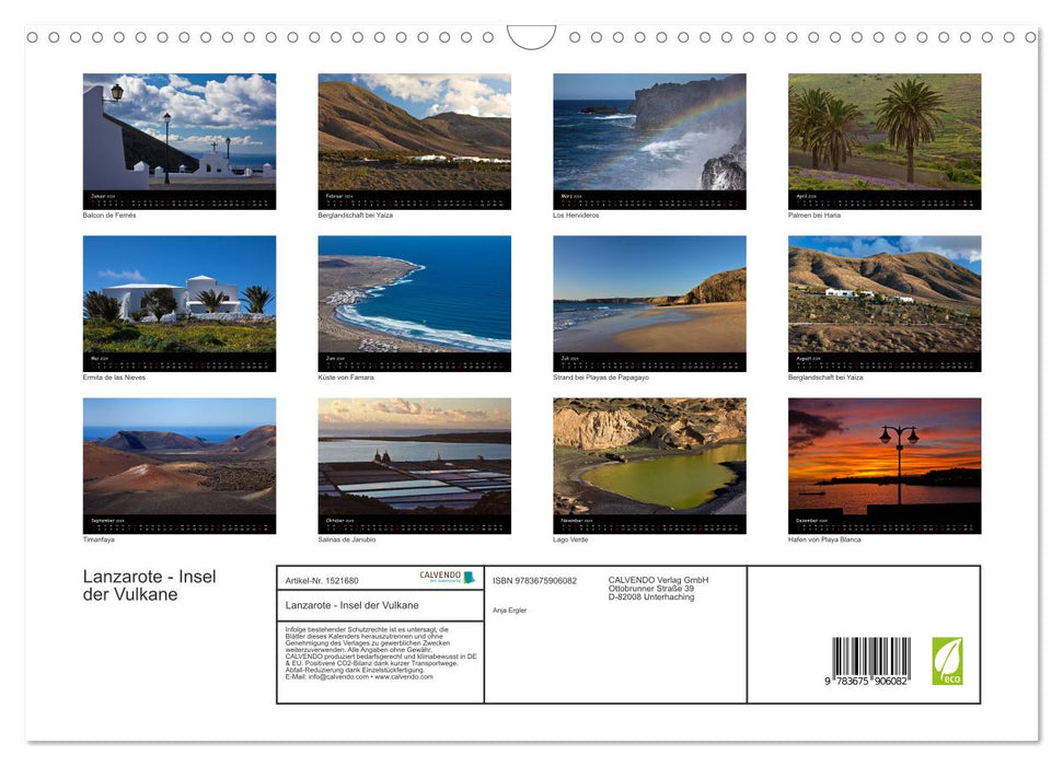 Lanzarote - Insel der Vulkane (CALVENDO Wandkalender 2024)