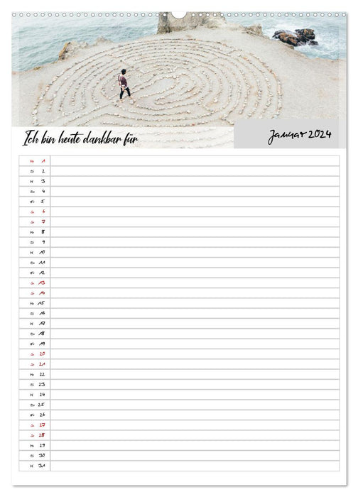 Ich bin dankbar - ein Jahr voller Yoga und Achtsamkeit - Yoga Kalender (CALVENDO Wandkalender 2024)