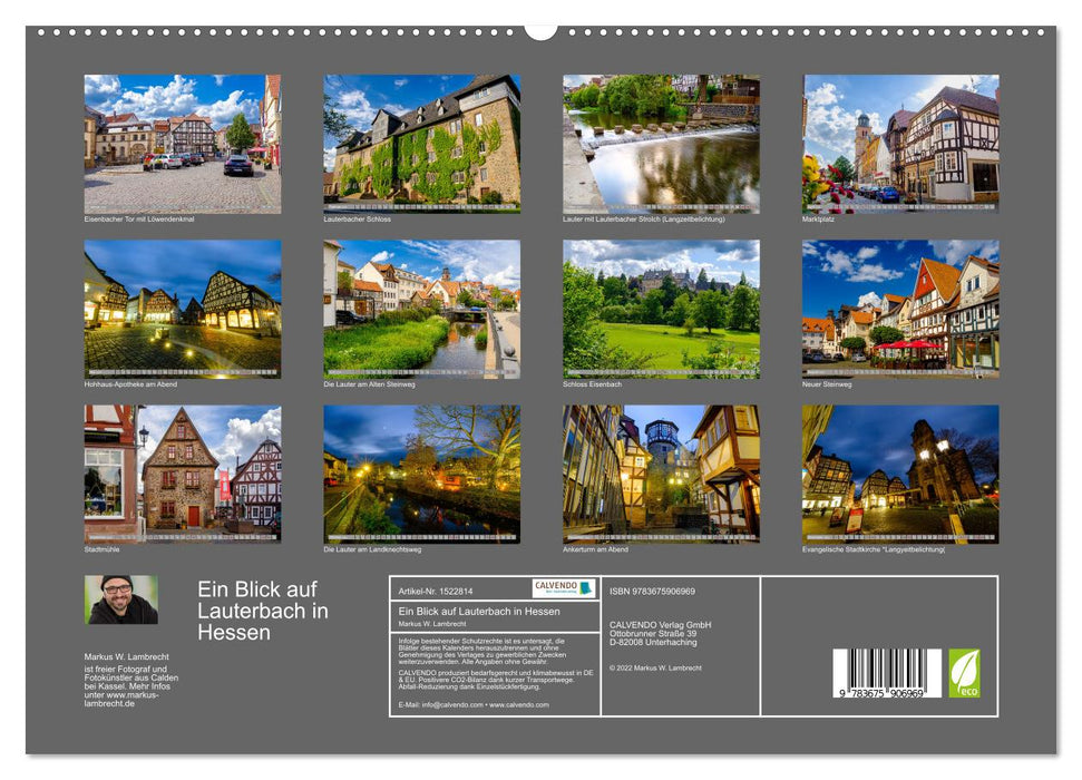 Ein Blick auf Lauterbach in Hessen (CALVENDO Premium Wandkalender 2024)