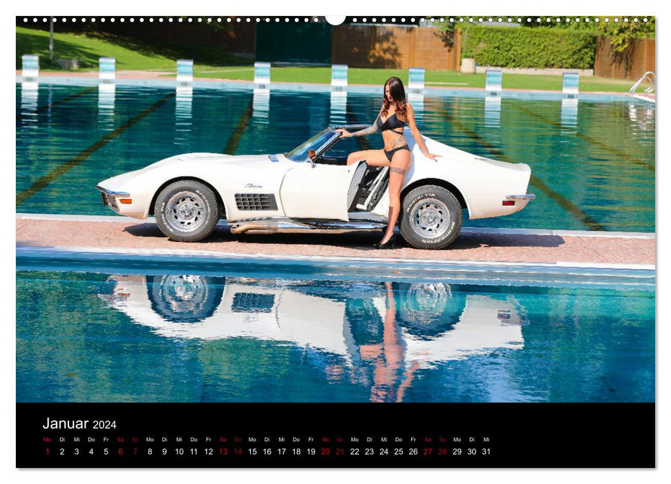 Hot Chrome US Automobile (CALVENDO Premium Wandkalender 2024)