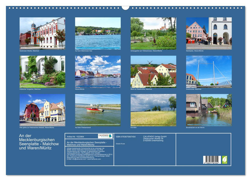 An der Mecklenburgischen Seenplatte Malchow und Waren/Müritz (CALVENDO Wandkalender 2024)