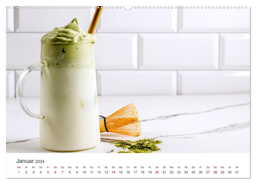 Matcha - Grüner Muntermacher (CALVENDO Premium Wandkalender 2024)