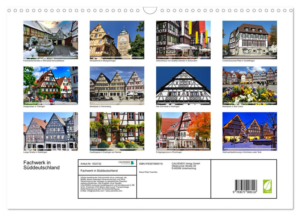 Half-timbered structure in southern Germany (CALVENDO wall calendar 2024) 