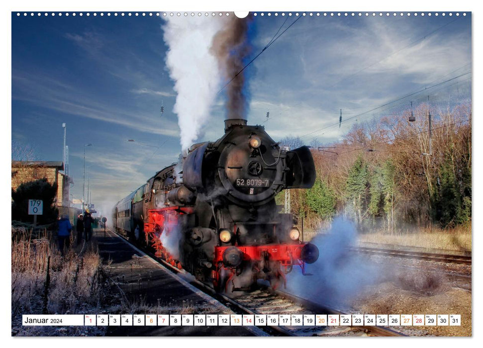 Steam locomotives - beloved powerhouses (CALVENDO wall calendar 2024) 