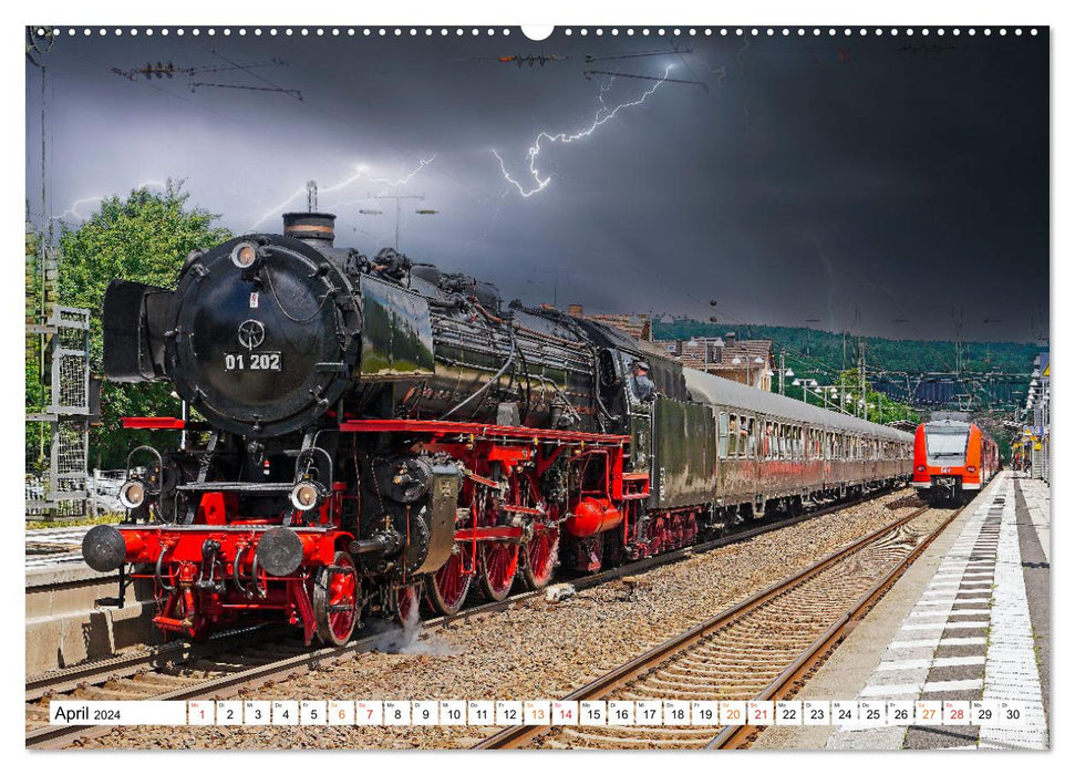 Steam locomotives - beloved powerhouses (CALVENDO wall calendar 2024) 