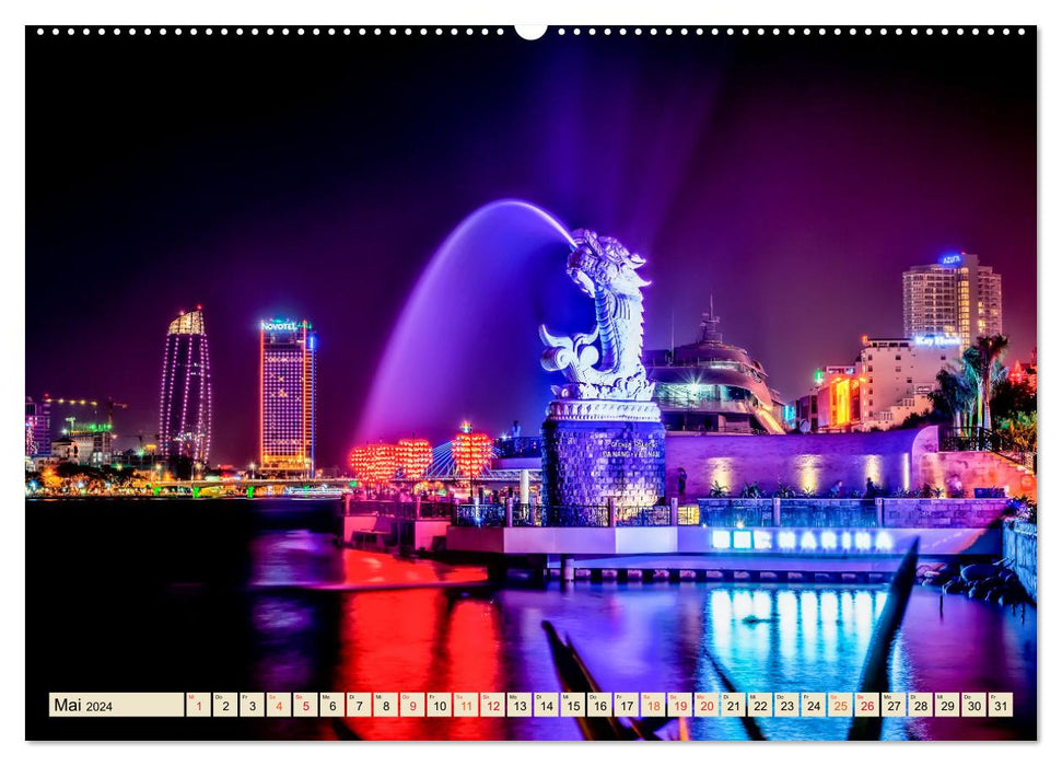 Metropolises - Night Skylines (CALVENDO Wall Calendar 2024) 