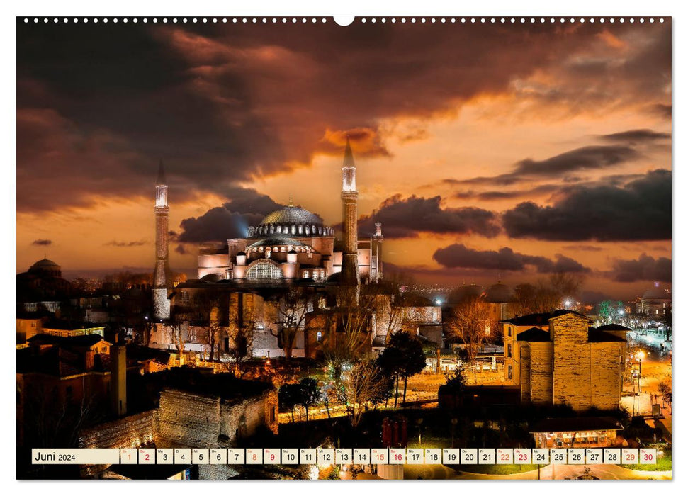 Metropolises - Night Skylines (CALVENDO Wall Calendar 2024) 