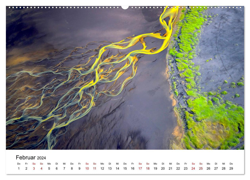 Iceland aerial photos (CALVENDO Premium Wall Calendar 2024) 