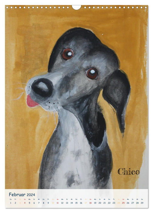 Muselière pour chien avec caractère (Calendrier mural CALVENDO 2024) 