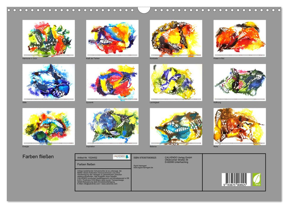Farben fließen (CALVENDO Wandkalender 2024)
