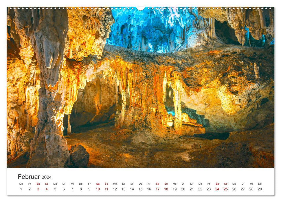 Höhlen - Eine Abenteuerreise ins Unbekannte. (CALVENDO Wandkalender 2024)