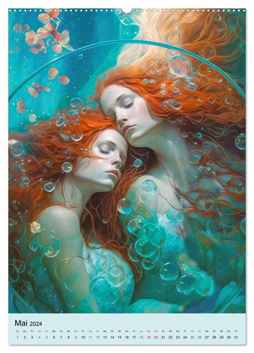 Meerjungfrauen Traumportraits (CALVENDO Wandkalender 2024)