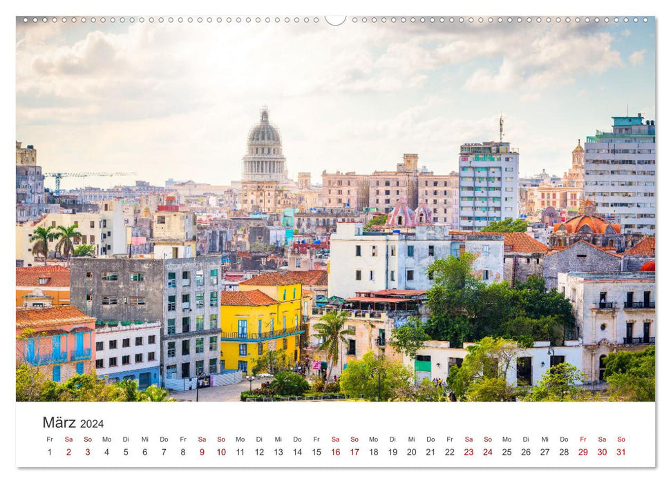 Cuba - impressions colorées. (Calendrier mural CALVENDO 2024) 