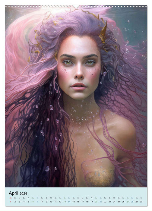 Portraits de rêve de sirène (Calvendo Premium Calendrier mural 2024) 
